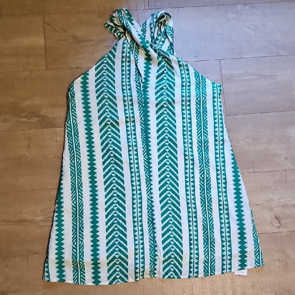 Cupshe Geo Print Green and White Mini Dress